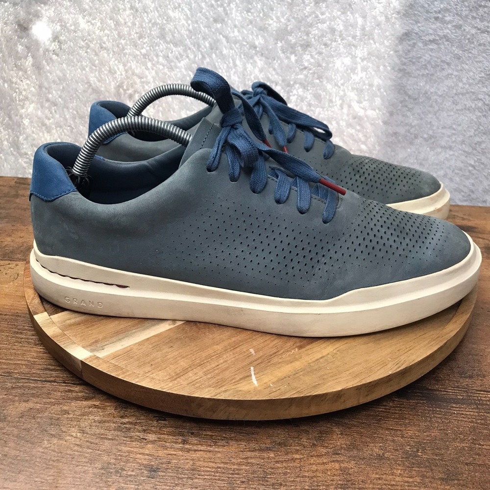 Cole Haan GrandPrø Rally Laser Cut Sneakers‎ Mens 10.5M Stormy Weather Blue Wing